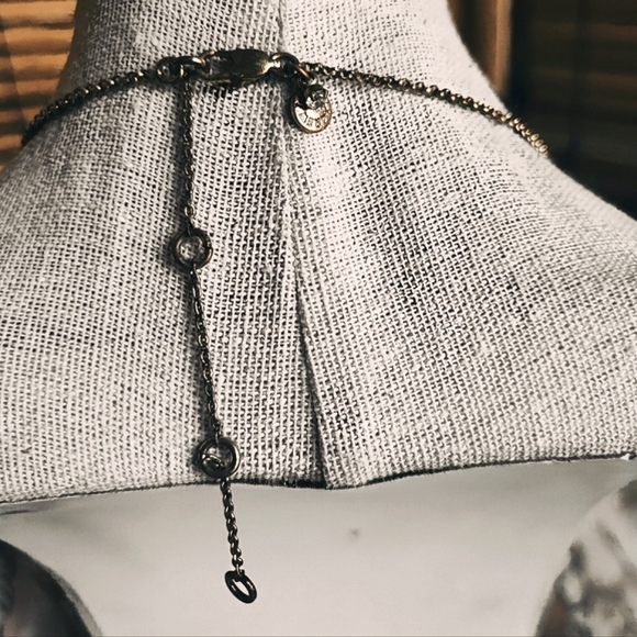 J. Crew Art Deco Jet Black Lucite Acrylic Oxidized Brass Tone Statement Necklace - Picture 2 of 10